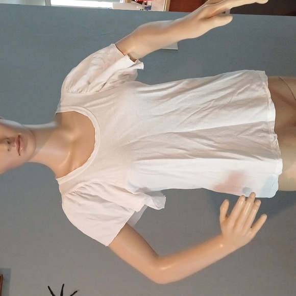 A.L.C. flutter sleeve scoop t-shirt white small - Picture 2 of 14